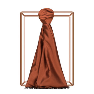 New Copper Reversible Silk Scarf - Thumbnail
