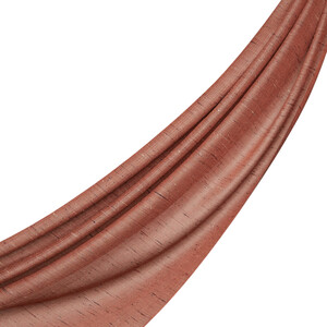 New Copper Shantung Wool Silk Scarf - Thumbnail