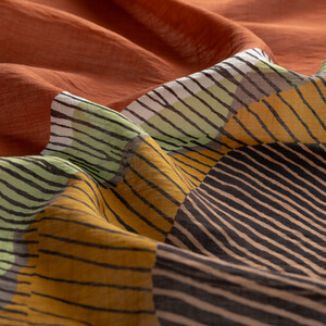 New Copper Silk Tree Pattern Tencel Scarf - Thumbnail