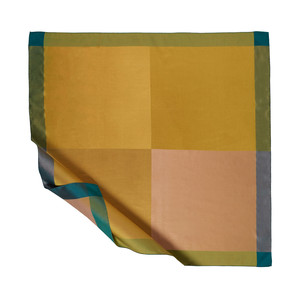New Gold Block Frame Silk Scarf - Thumbnail