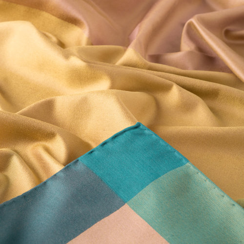 New Gold Block Frame Silk Scarf
