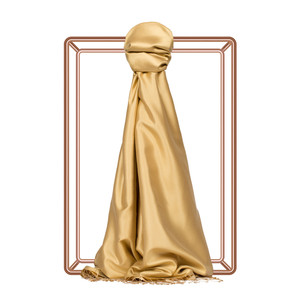 New Gold Reversible Silk Scarf - Thumbnail