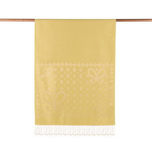 New Gold Semi Monogram Print Silk Scarf - Thumbnail