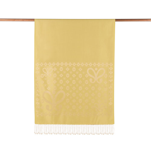 New Gold Semi Monogram Print Silk Scarf