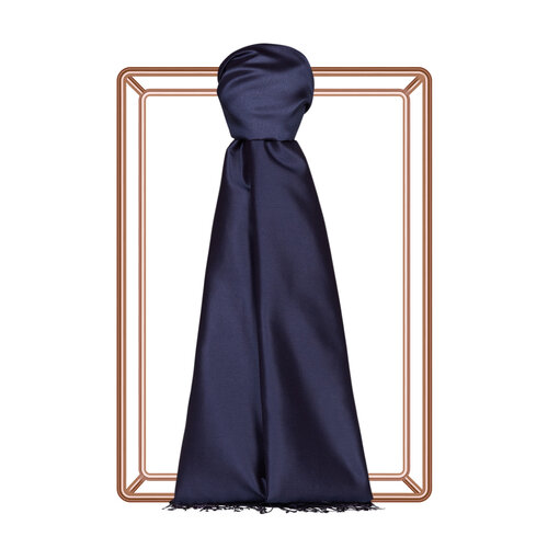 New Navy Reversible Silk Scarf