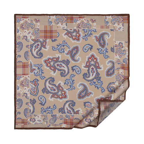 Nohut Patchwork Desenli Tensel Eşarp