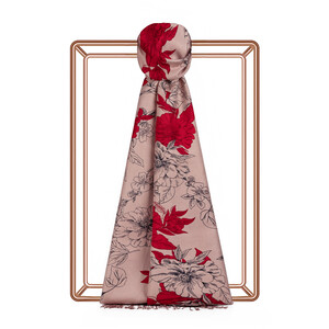 ipekevi - Nude Azalea Print Silk Scarf ipekevi - Nude Azalea Print Silk Scarf
