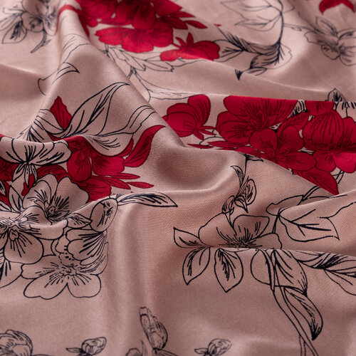 Nude Azalea Print Silk Scarf