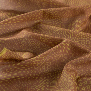 Nude Ethnic Harmony Print Cotton Scarf - Thumbnail