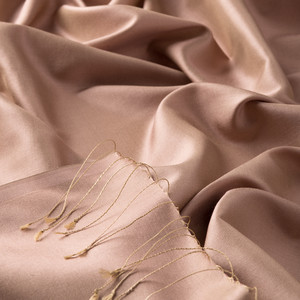 Nude Plain Silk Scarf - Thumbnail
