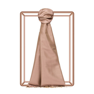 Nude Plain Silk Scarf - Thumbnail