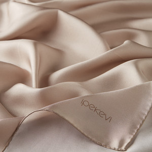 Nude Plain Silk Twill Scarf - Thumbnail