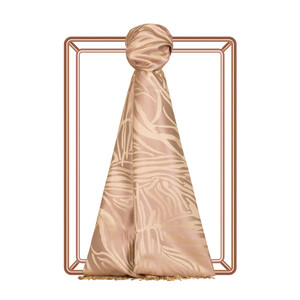 Nude Zebra Jacquard Silk Scarf - Thumbnail