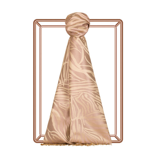 Nude Zebra Jacquard Silk Scarf