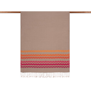 Nude Zigzag Silk Scarf - Thumbnail