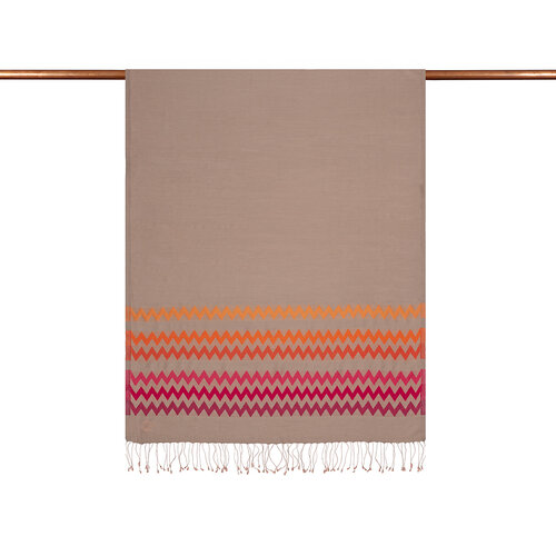 Nude Zigzag Silk Scarf