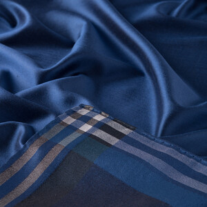 Ocean Blue Frame Silk Scarf - Thumbnail