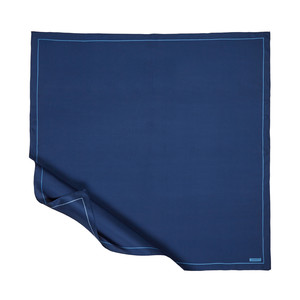 Ocean Blue Frame Silk Twill Scarf - Thumbnail