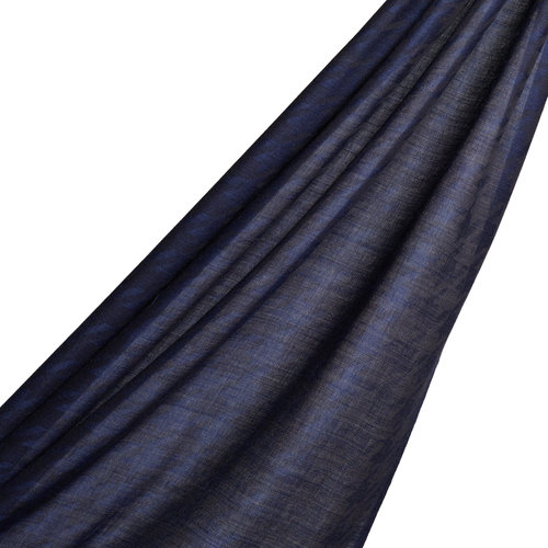 Ocean Blue Houndstooth Patterned Scarf