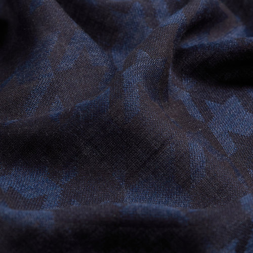 Ocean Blue Houndstooth Patterned Scarf