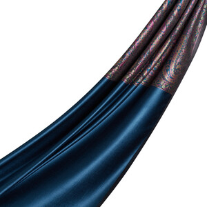 ipekevi - Ocean Blue Jacquard Hand Woven Prime Silk Scarf (1)