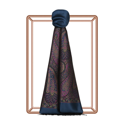 Ocean Blue Jacquard Hand Woven Prime Silk Scarf