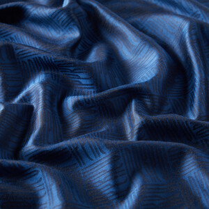 ipekevi - Ocean Blue Qufi Pattern Silk Scarf (1)