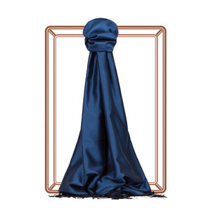 Ocean Blue Reversible Silk Scarf - Thumbnail