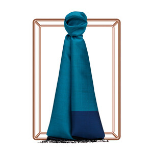 Ocean Blue Reversible Silk Scarf - Thumbnail