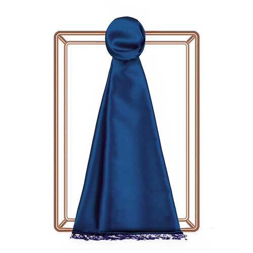 Ocean Blue Sax Reversible Silk Scarf