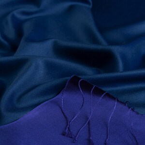 Ocean Blue Sax Reversible Silk Scarf - Thumbnail