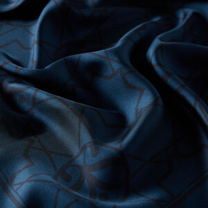 Ocean Blue Seljuk Monogram Silk Twill Scarf - Thumbnail