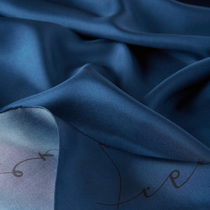 Ocean Blue Signature Silk Twill Scarf - Thumbnail