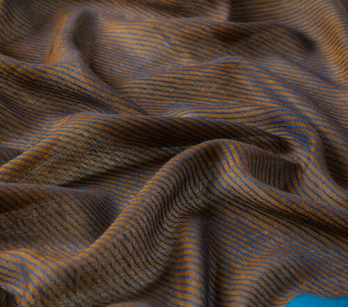 Oil Green Bordered Wool Silk Scarf