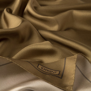 ipekevi - Oil Green Frame Silk Twill Scarf (1)