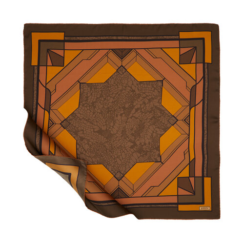 Oil Green Light Beam Twill Silk Scarf