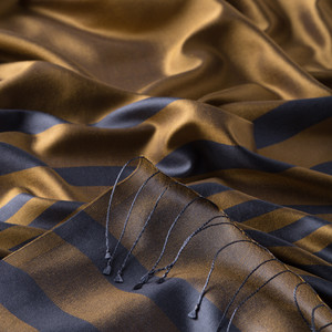 ipekevi - Oil Green Meridian Striped Silk Scarf (1)