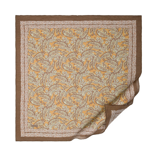 Oil Green Mezopotamya Model 03 Print Tencel Scarf