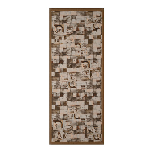 Oil Green Mono Mosaic Print Tencel Scarf