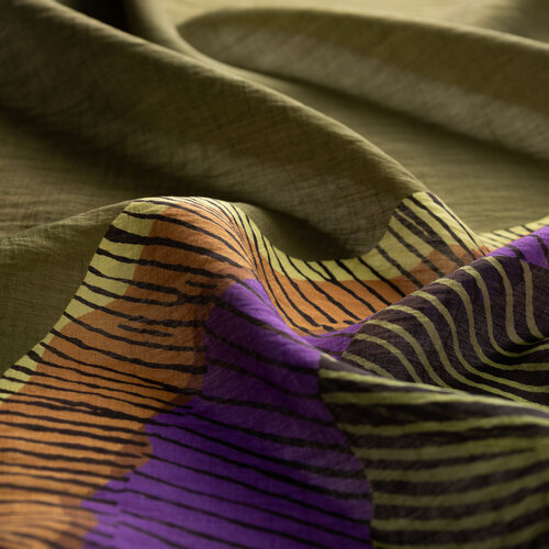 Oil Green Silk Tree Pattern Tencel Scarf