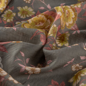 Oil Green Spring Frame Print Tencel Scarf - Thumbnail