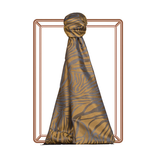 Oil Green Zebra Jacquard Silk Scarf