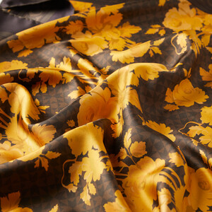 Oil Green Zeyrek Twill Silk Scarf - Thumbnail