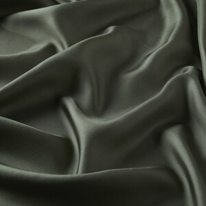 ipekevi - Olive Plain Silk Twill Scarf (1)