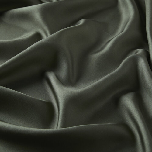 Olive Plain Silk Twill Scarf