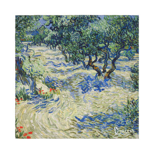 Olive Trees Satin Silk Pocket Square - Thumbnail