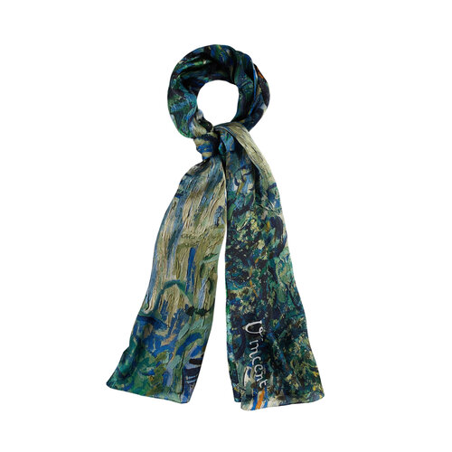 Olive Trees Satin Silk Scarf 