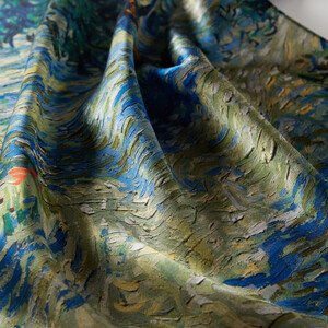 Olive Trees Twill Silk Scarf - Thumbnail