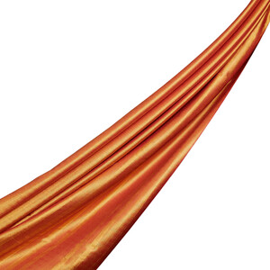 Orange Band Stripe Silk Scarf - Thumbnail