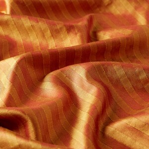 Orange Band Stripe Silk Scarf - Thumbnail